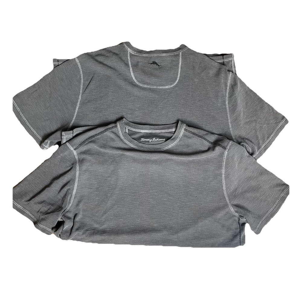 Tommy Bahama Coolmax Shirt Reversible Bundle Mens Lot 2 Gray Tencel READ Size